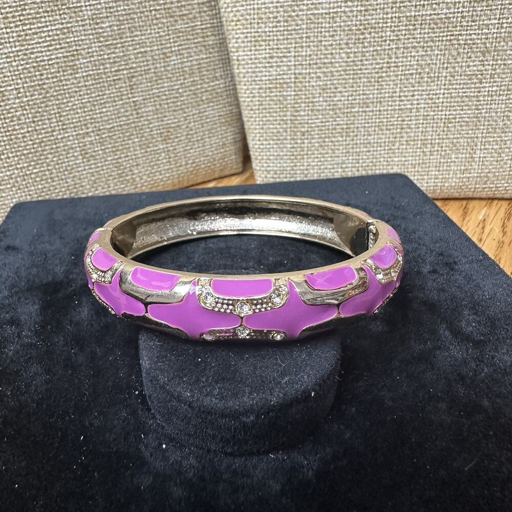 Sequin Nordstrom Multicolor Gold Tone Statement Enamel Bangle Bracelet # 450